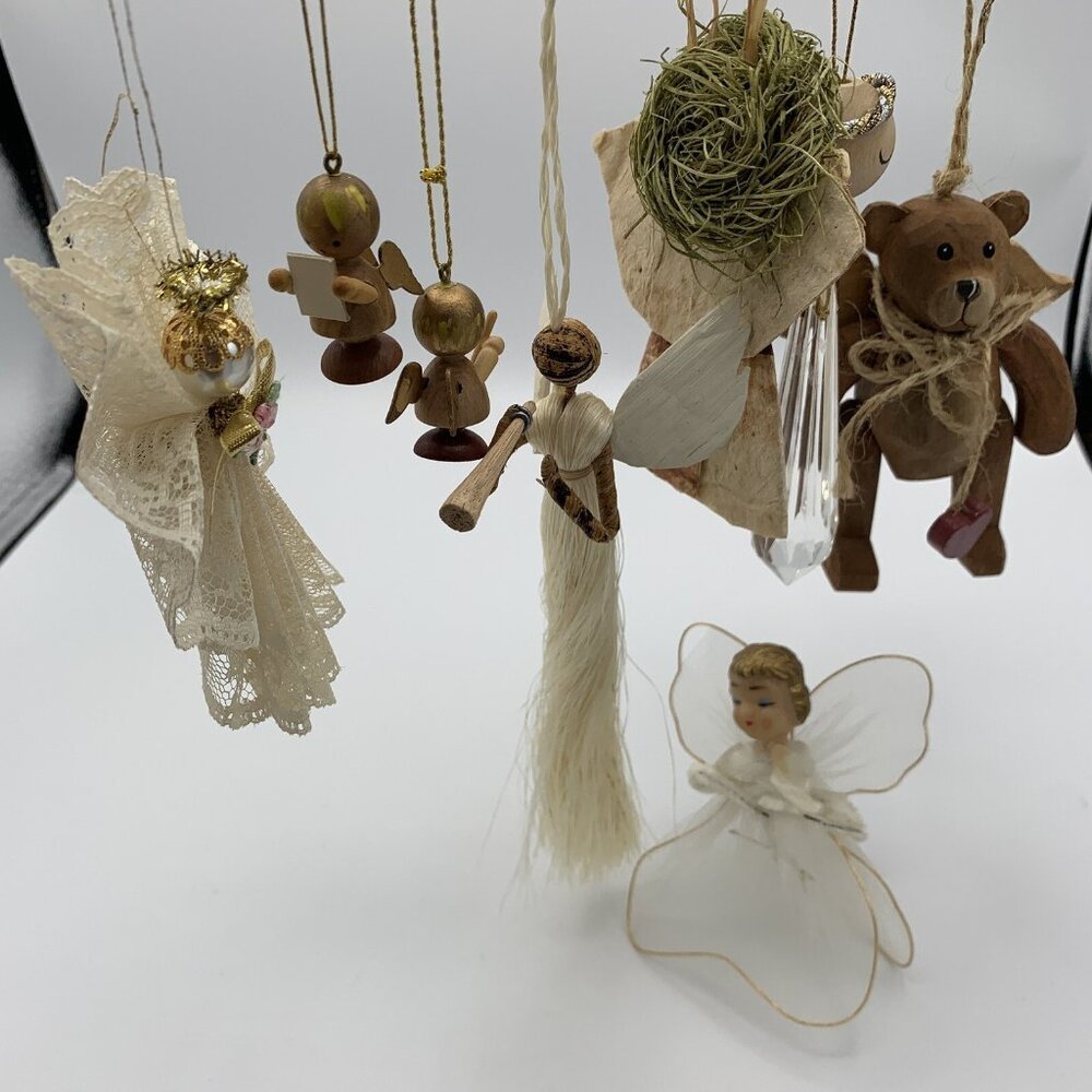 Assorted Angel Christmas Ornament Lot - Handmade & Vintage - Hanging & Sitting
